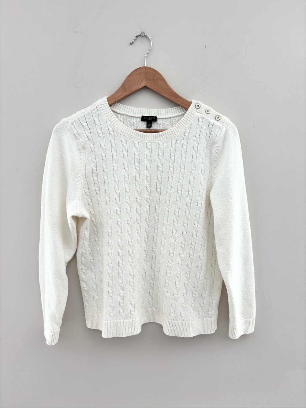 Talbots Petite Cable Knit Sweater | Women's XLP | Ivory | Classic Preppy - Picture 1 of 5